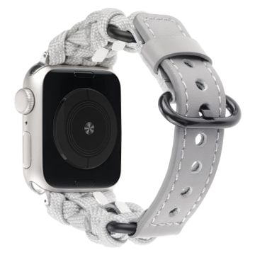 Apple Watch Serie 41mm / 40mm / 38mm Nötter Dekor Flätat Band Klockarmband - Grå