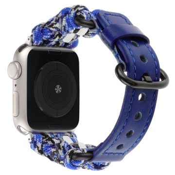 Apple Watch Serie 41mm / 40mm / 38mm Nötter Dekor Flätat Band Klockarmband - Blå Camo