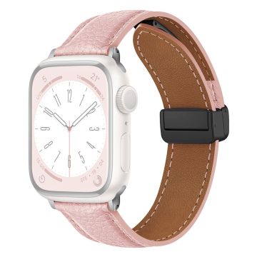 Apple Watch Series 41mm / 40mm / 38mm Litchi Texture läderarmband - Rosa