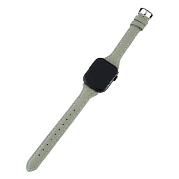 Apple Watch Series 41mm / 40mm / 38mm klockarmband i vegansk läder - Ljusgrön