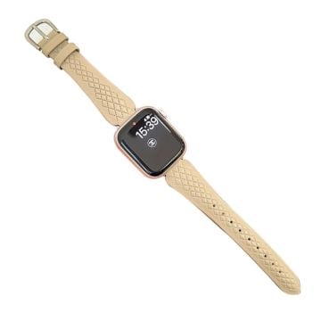 Apple Watch Series 41mm / 40mm / 38mm klockarmband i koskinnläder - Aprikos