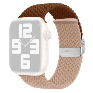 Apple Watch Series 41mm / 40mm / 38mm Nylon klockarmband - Kaffe + Aprikos