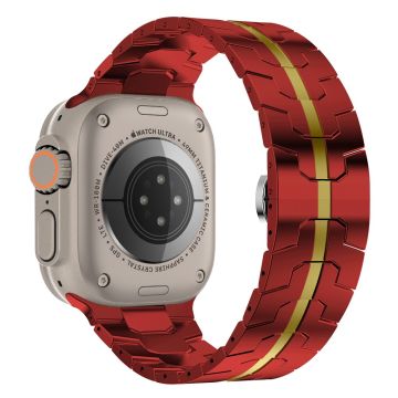 Apple Watch Series 41mm - 40mm - 38mm Universalarmband i rostfritt stål Klockarmband - Röd + Guld