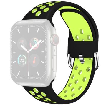 KALEBOL Apple Watch Series 41mm - 40mm - 38mm Universal mjukt silikonarmband - Svart + Grön