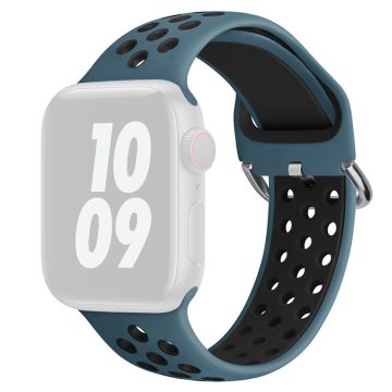 KALEBOL Apple Watch Series 41mm - 40mm - 38mm Universal mjukt silikonarmband - Cyanblå + Svart