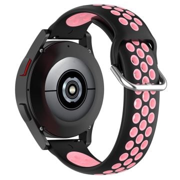 KALEBOL KLB-SSGJ-001 Samsung Galaxy Watch3 45 mm silikonband 22 mm klockarmband - Svart + Rosa