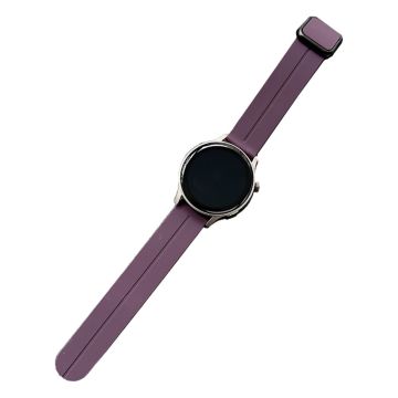 Samsung Gear S3 Classic / Garmin Vivoactive 4 Silikon Magnetisk Rem 22mm Klockarmband - Mörklila