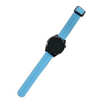 Samsung Gear S3 Classic / Garmin Vivoactive 4 Silikon Magnetisk Rem 22mm Klockarmband - Rockcyan