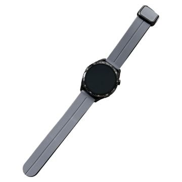 Samsung Gear S3 Classic / Garmin Vivoactive 4 Silikon Magnetisk Rem 22mm Klockarmband - Grå