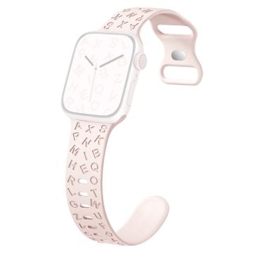 Apple Watch Series 41mm - 40mm - 38mm Universal silikonarmband med fjärilsspänne - Ljusrosa