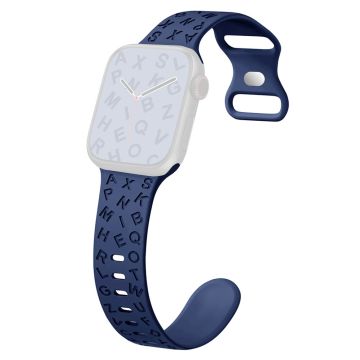 Apple Watch Series 41mm - 40mm - 38mm Universal silikonarmband med fjärilsspänne - Midnattsblå