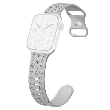 Apple Watch Series 41mm - 40mm - 38mm Universal silikonarmband med fjärilsspänne - Grå