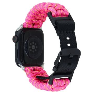 Apple Watch Series 41mm - 40mm - 38mm Universal Nylon Rope Watch Band Dual Color - Gul + Rosa