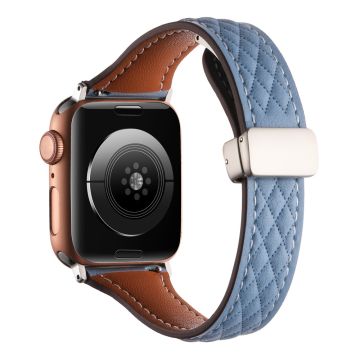 Klockarmband Apple Watch Series 41mm - 40mm - 38mm Universal Genuine Cow Leather Strap - Himmelsblå