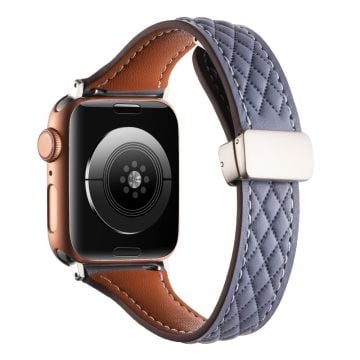 Klockarmband Apple Watch Series 41mm - 40mm - 38mm Universal Genuine Cow Leather Strap - Blågrå