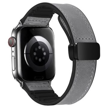 Apple Watch Series 41mm - 40mm - 38mm Universal magnetiskt armband i äkta koskinn - Grå