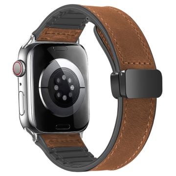 Apple Watch Series 41mm - 40mm - 38mm Universal magnetiskt armband i äkta koskinn - Brun