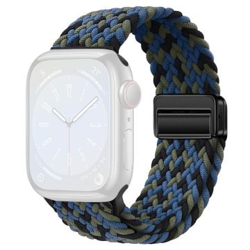 Apple Watch Series 41mm - 40mm - 38mm Universal Nylon klockarmband Magnetiskt armband - Blå Camo