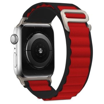 KALEBOL Apple Watch Series 49mm - 45mm - 44mm - 42mm Universal Nylon klockarmband - Svart + Röd