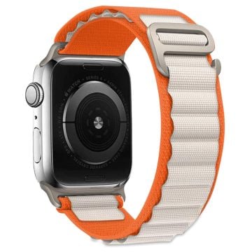 KALEBOL Apple Watch Series 41mm - 40mm - 38mm Universal klockarmband Nylon Loop Band - Orange + Beige