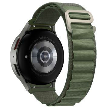 KALEBOL KLB-GSNL-001 Samsung Galaxy Watch6 / Watch6 Classic / Watch 5 Nylon Klockarmband Justerbart armband - Militärgrön