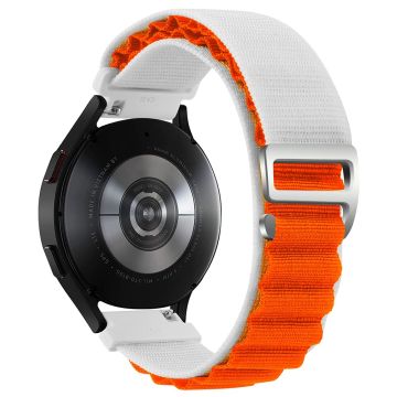 KALEBOL KLB-GSNL-001 Samsung Galaxy Watch6 / Watch6 Classic Nylon Klockarmband 20mm Handledsrem - Stjärnljus + Orange