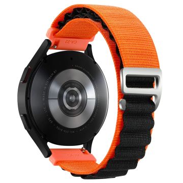 KALEBOL KLB-GSNL-001 Samsung Galaxy Watch3 45mm / Huawei Watch GT4 46mm Klockarmband 22mm Nylonarmband - Orange + Svart