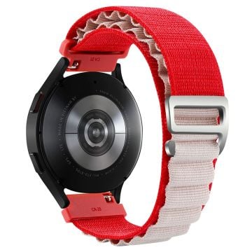 KALEBOL KLB-GSNL-001 Samsung Galaxy Watch3 45mm / Huawei Watch GT4 46mm Klockarmband 22mm Nylonarmband - Röd + Vit