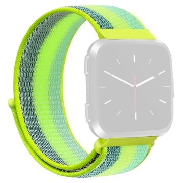 KALEBOL KLB-NLHH-001 Fitbit Versa 3 / Versa 4 / Sense / Sense 2 Klockarmband Nylon Loop Strap - Gul Grön