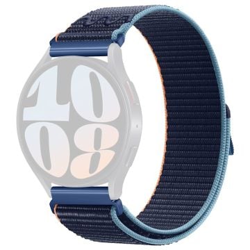 KALEBOL KLB-NLHH-002 Samsung Galaxy Watch6 / Watch6 Classic 20mm klockarmband Nylon Loop Strap - Mörk Marinblå