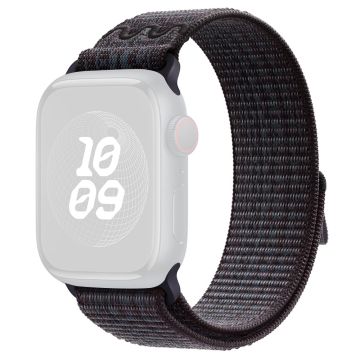 KALEBOL Apple Watch Series 41mm - 40mm - 38mm Universal Klockarmband Nylon Strap - Svart + Blå