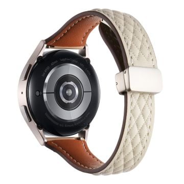 Samsung Galaxy Watch6 Classic / Watch6 Klockarmband 20mm Fällbart spänne Äkta koskinnarmband - Stjärnljus