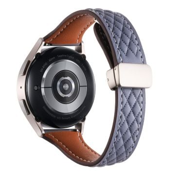 Samsung Galaxy Watch6 Classic / Watch6 Klockarmband 20mm Fällbart spänne Äkta koskinnarmband - Lerig Grå