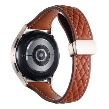 Samsung Galaxy Watch3 45mm / Huawei Watch GT 4 46mm klockarmband 22mm armband i äkta koskinn - Brun