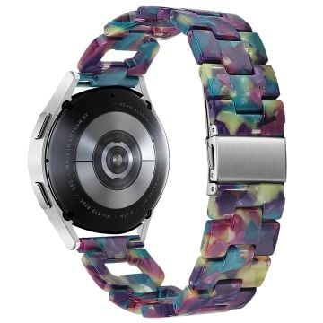 Huami Amazfit Youth Edition 20 mm smart klockarmband D-Shape armband i harts klockarmband - Lila + Grön Blomma