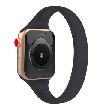 Apple Watch Series 41mm - 40mm - 38mm Silikonarmband, Storlek: L - Svart