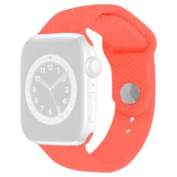 Apple Watch Series 41mm - 40mm - 38mm Silikonarmband med vävd textur - Scharlakansröd