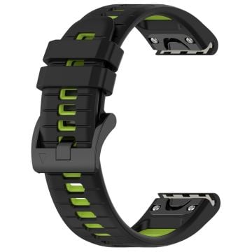 Garmin Fenix 7S / Fenix 7S Pro Klockarmband 20mm Silikon Sportklockarmband - Svart + Grön