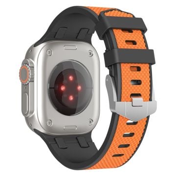 Apple Watch Series 49mm - 45mm - 44mm - 42mm Sportarmband i silikon - Svart + Orange