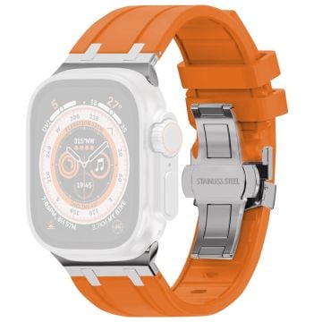 Apple Watch Series 41mm - 40mm - 38mm Silikonband Butterfly Buckle klockarmband - Orange