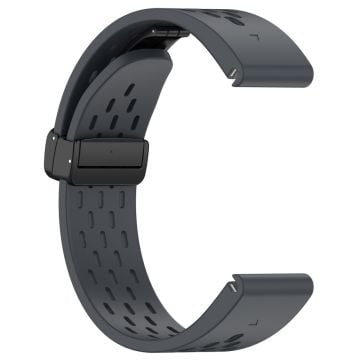 KALEBOL KLB-DDGJ-001 Garmin Fenix 7 / 7 Pro QuickFit 22 mm silikonarmband med magnetiskt vikspänne - Mörkgrå