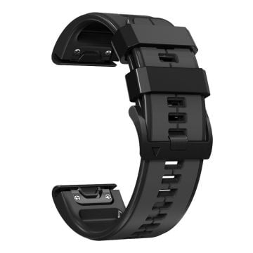 KALEBOL KLB-ZWGJ-001 Garmin Fenix 7 / 7 Pro Silikonarmband QuickFit 22mm Dual Color Armband - Kolfiber Grå + Svart