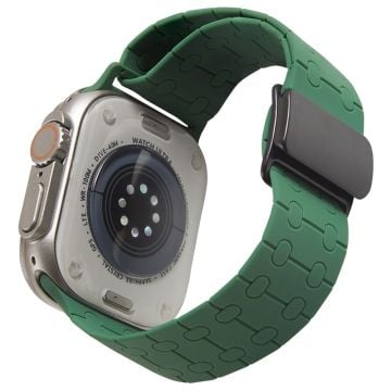 Apple Watch Series 41mm - 40mm - 38mm klockarmband i flytande silikon - Svartaktig Grön