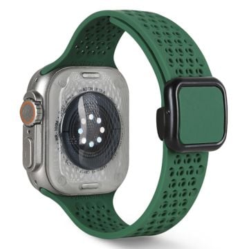 Apple Watch Series 41mm - 40mm - 38mm Magnetiskt silikonarmband - Svartaktig Grön