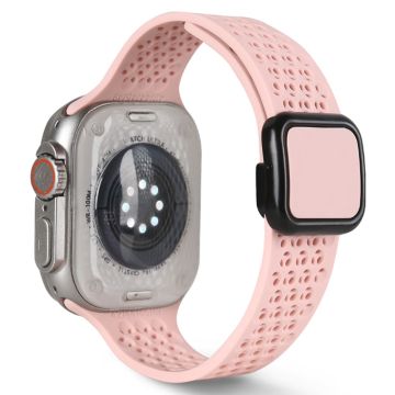 Apple Watch Series 41mm - 40mm - 38mm Magnetiskt silikonarmband - Sandig Rosa