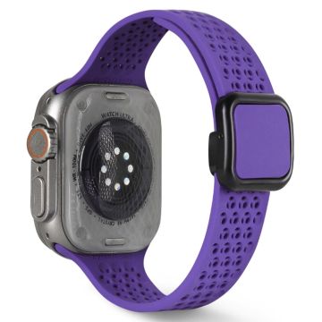 Apple Watch Series 41mm - 40mm - 38mm Magnetiskt silikonarmband - Mörklila