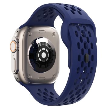 Apple Watch Series 41mm - 40mm - 38mm Rem Rembyte Mesh Hål Klockarmband - Midnattsblå