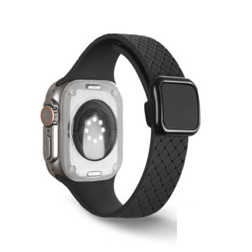 Apple Watch Series 41mm - 40mm - 38mm Klockarmband Armband med vävd textur - Svart