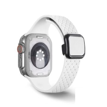 Apple Watch Series 41mm - 40mm - 38mm Klockarmband Armband med vävd textur - Vit