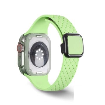 Apple Watch Series 41mm - 40mm - 38mm Klockarmband Armband med vävd textur - Tender Grön